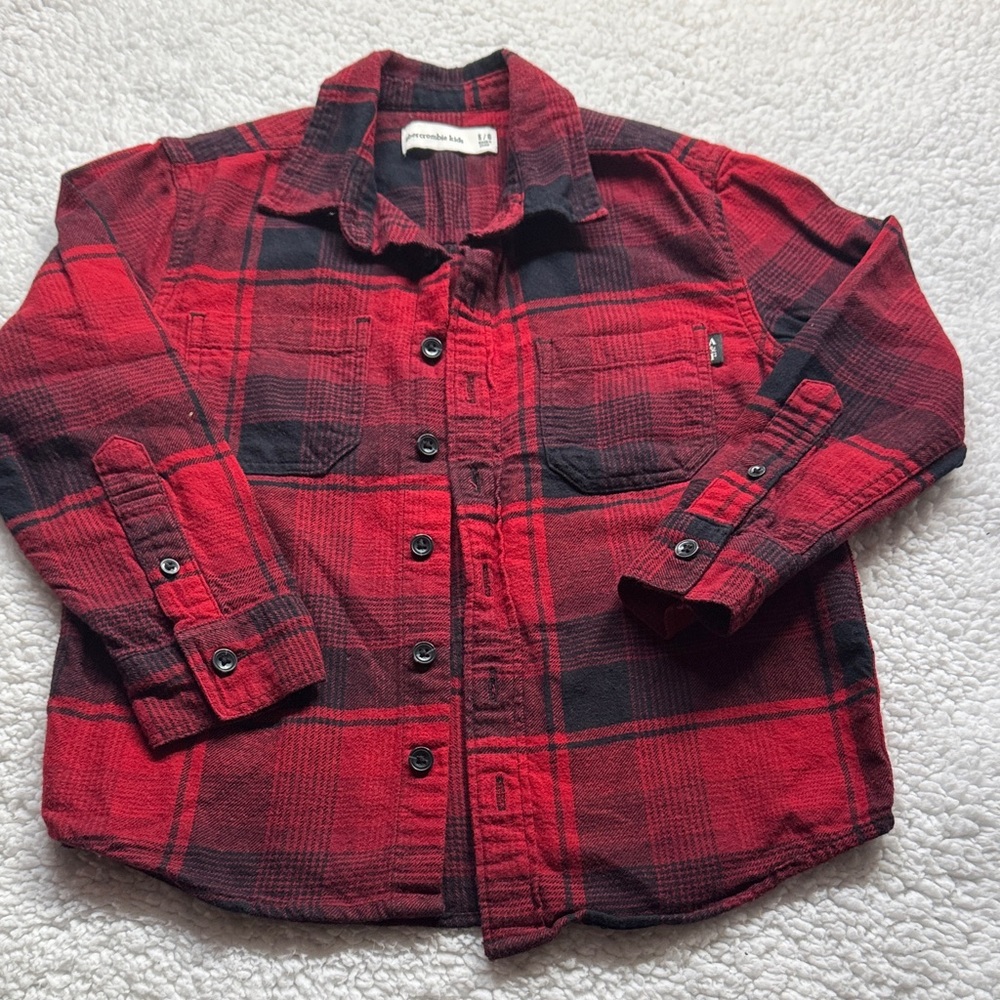 Abercrombie & Fitch Kids Red and Black Plaid Shirt